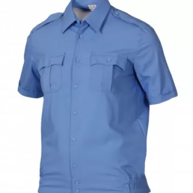 Рубашка форменная мужская (кор.рук), серо-голубая, РЖД